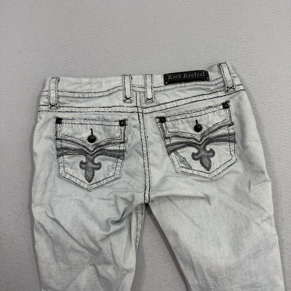 Rock Revival Jeans Women 32 Light Wash Celinda Ankle Skinny Distressed Raw Hem